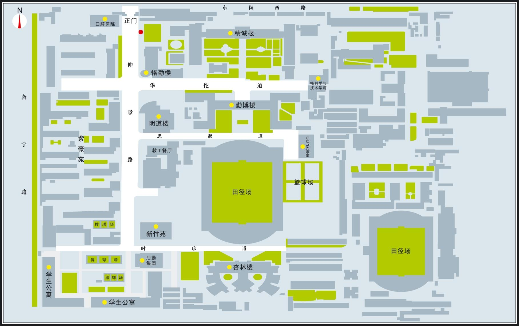 城关校区东区（医学校区）校园导视图